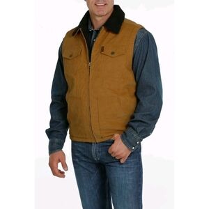 Cinch Brown Vest with Black Collar